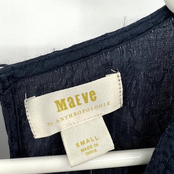 NWT Anthropologie Maeve Navy Blue Leopard Print Satin Wide Leg Jumpsuit Small - Picture 5 of 9